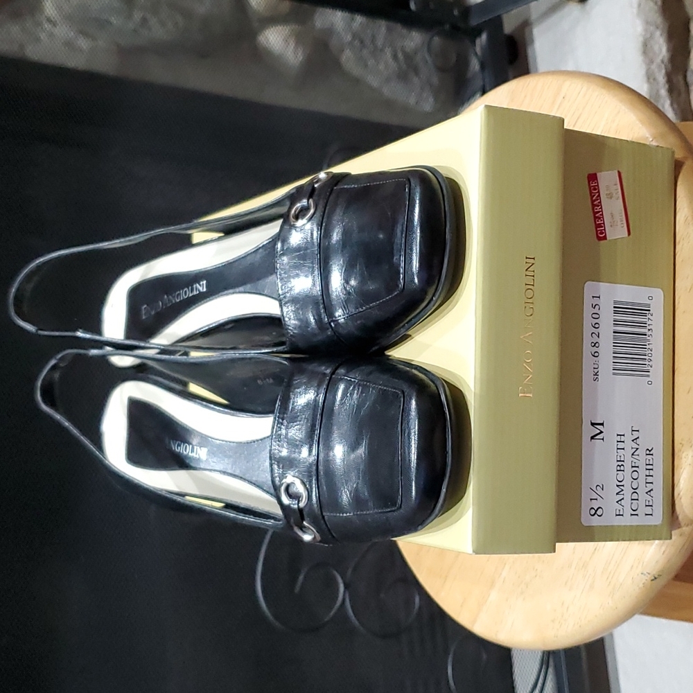Enzo Angiolini Black Leather Heels